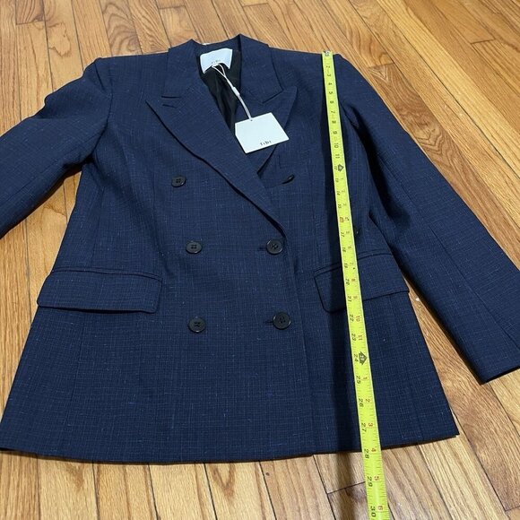 Tibi NWT Double Breasted Blue Flecked Wool Blazer Size 2 - Picture 8 of 10